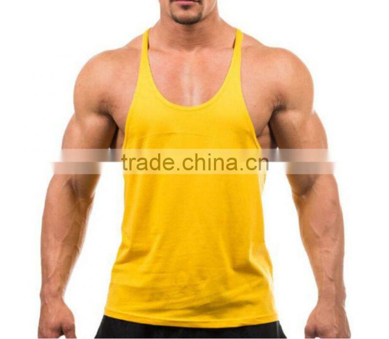 100% polyester quick dry dri fit mens stringer tank top custom design factory price