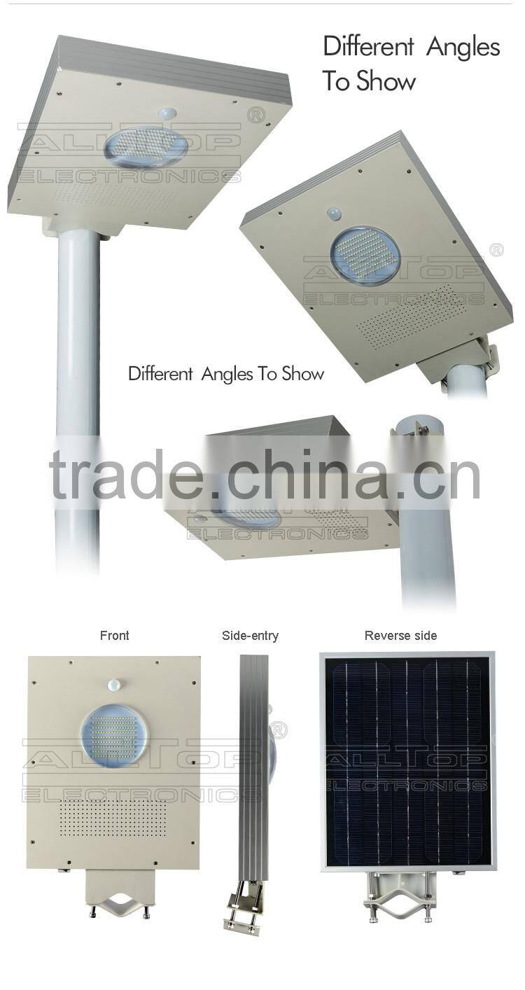 high brightness motion sensor solar powered led street light fixture 12w
