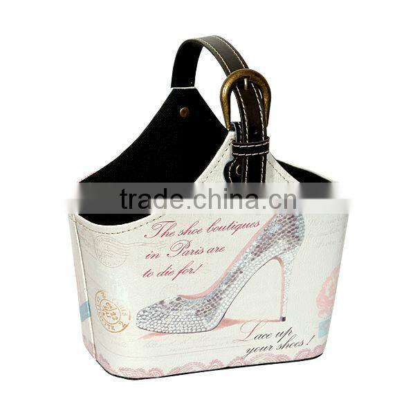 Famous Bulding Print PU Leather Gift Basket