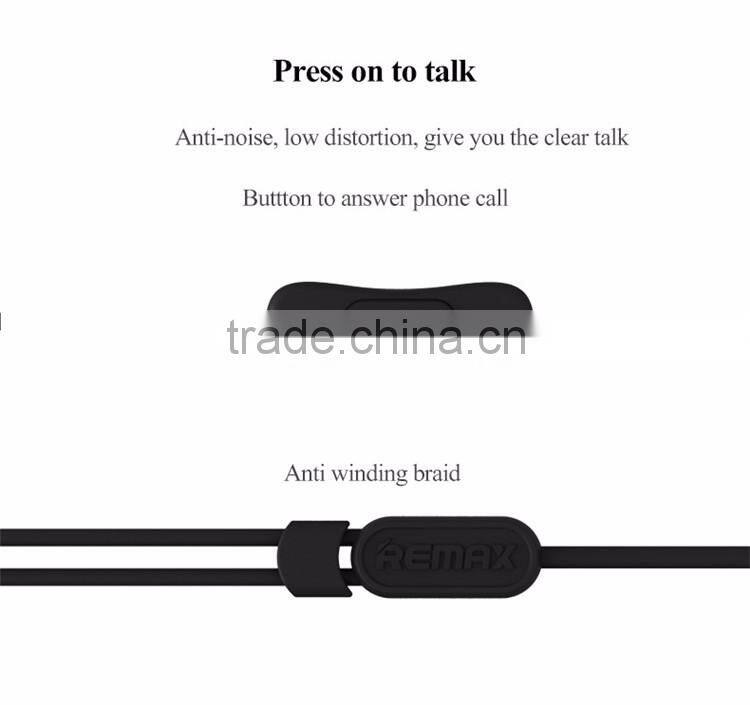 REMAX 3.5mm Metal Micro Moving Coil Unit In Ear Stereo Music headset microphone For IPhone 6S Samsung stereo headset