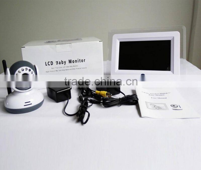 2.4ghz 7 inch screen digital wireless two-way intercom baby monitor