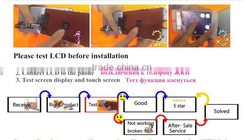 Whosale Mobile Phone lcd for iphone 6 lcd screen digitizer 4.7inch Replacement White Black DHL Free Shipping