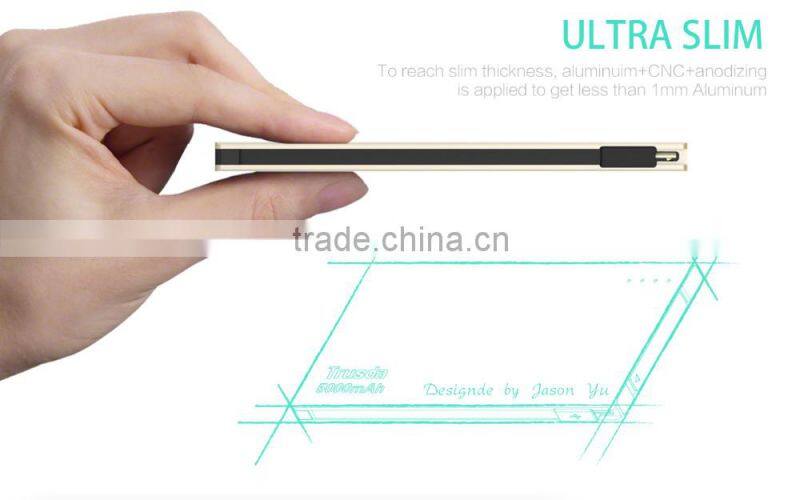 Ultra thin polymer 5000mAh portable mobile power bank