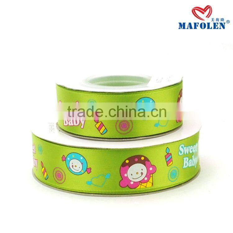 printed lovely cartoon decoration satin ribbon