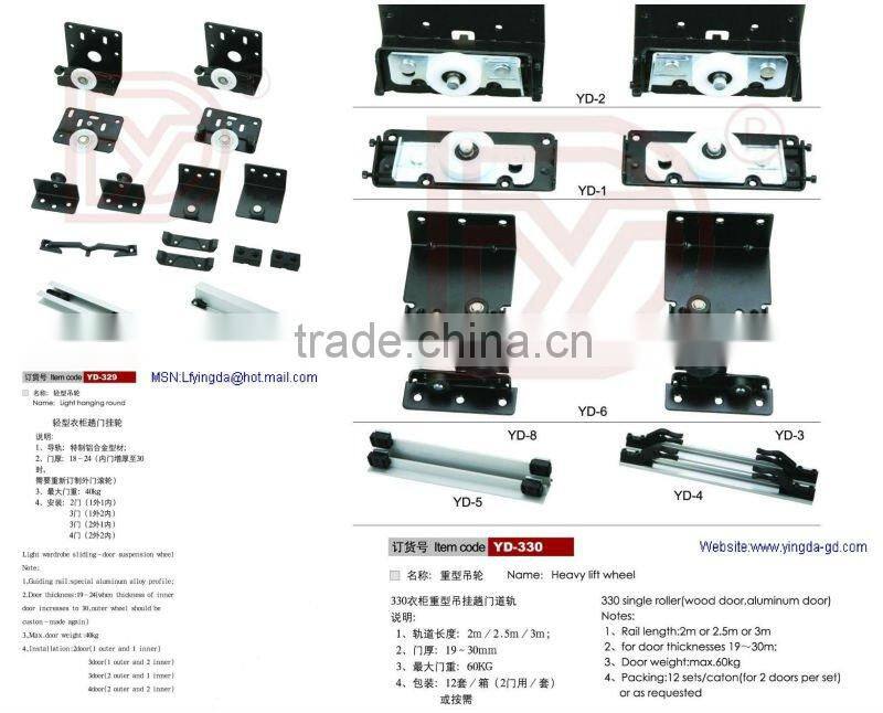 High quality Furniture sliding door fittings groove sliding door wheel and tracks rails door slot factory