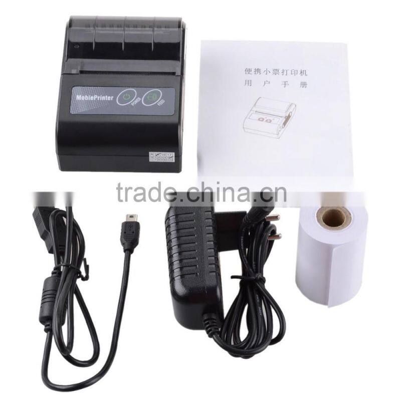 2015 Mobile Portable 58mm Thermal Receipt Printer Bluetooth Wireless Mini Printers Impressora for Android/IOS Black