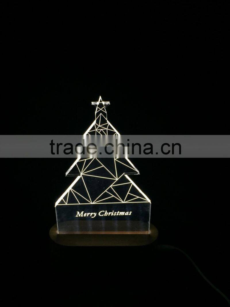 acrylic LED table lamp 3D Christmas tree desk lamp