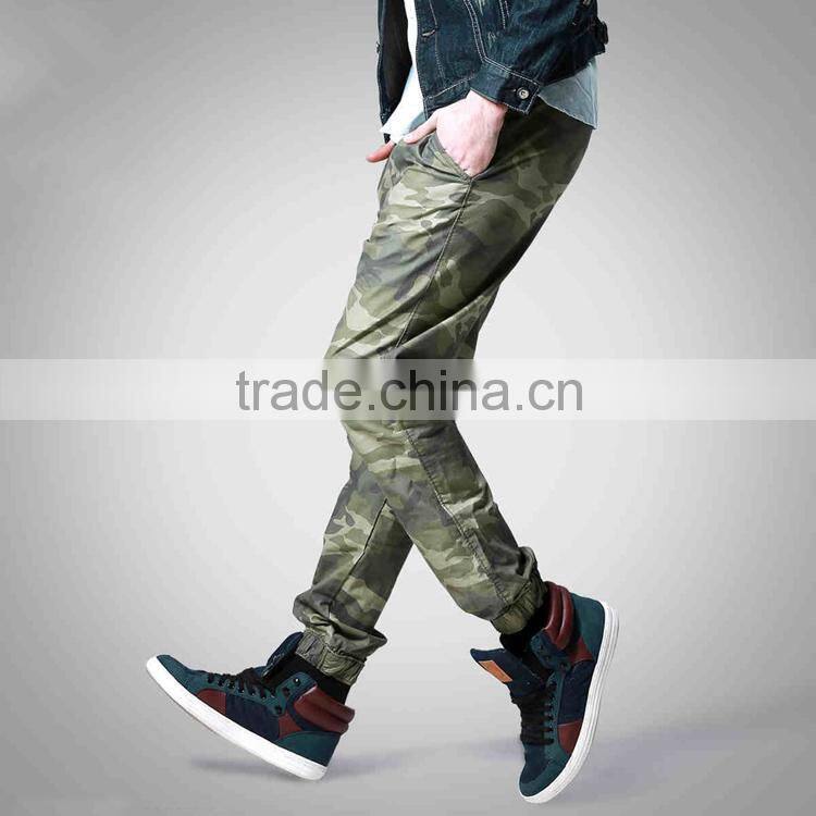 Men Wholesale Fashion Custom Cotton Drop Crotch Camo Jogger Pants