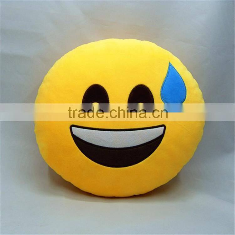 promotion gift line face /Poker face emotion custom embroidered decorative whatsapp plush emoji pillow
