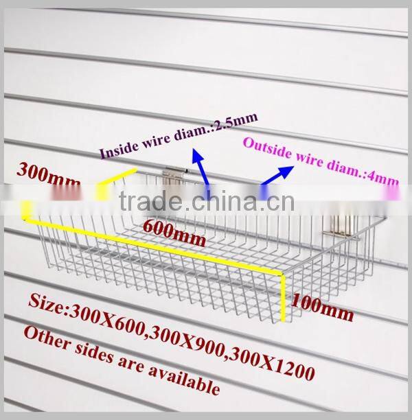 china wholesale high quality metal wire basket for slatwall