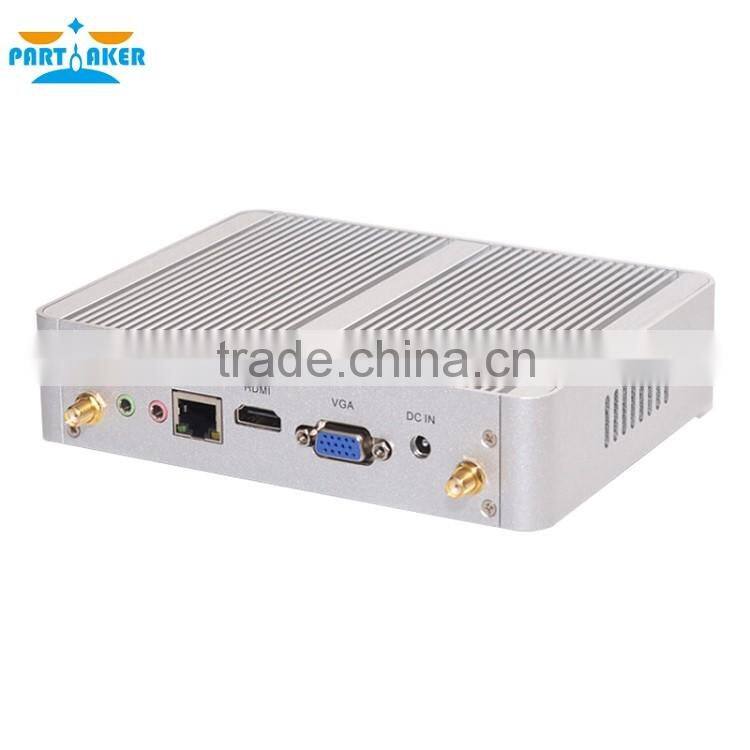 Partaker B4 Cheapest i3 Broadwell fanlesscomputer Win10 Barebone Computer i3 4005U 4K mini pc