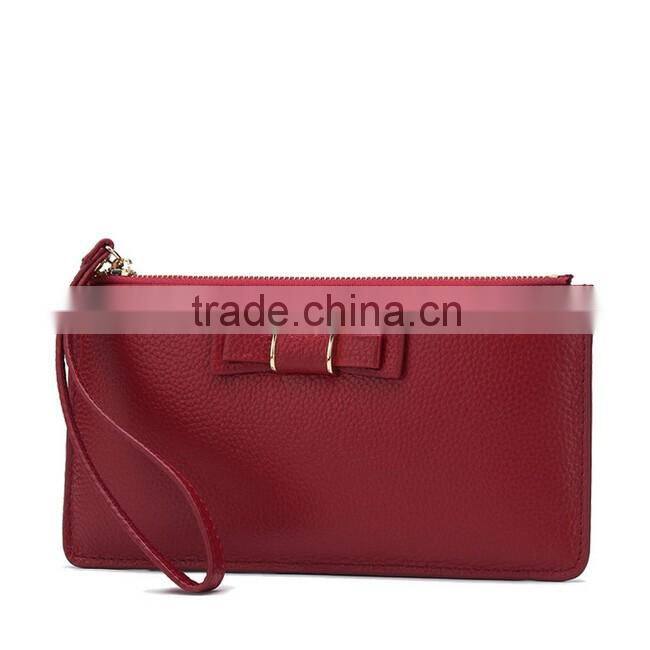 Cheap Wallet Women Real Leater Travel Organizer Wallet with Wrist