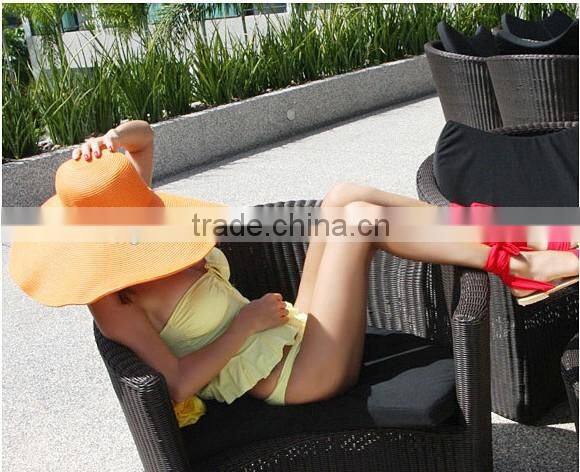 beach sun folding straw hat
