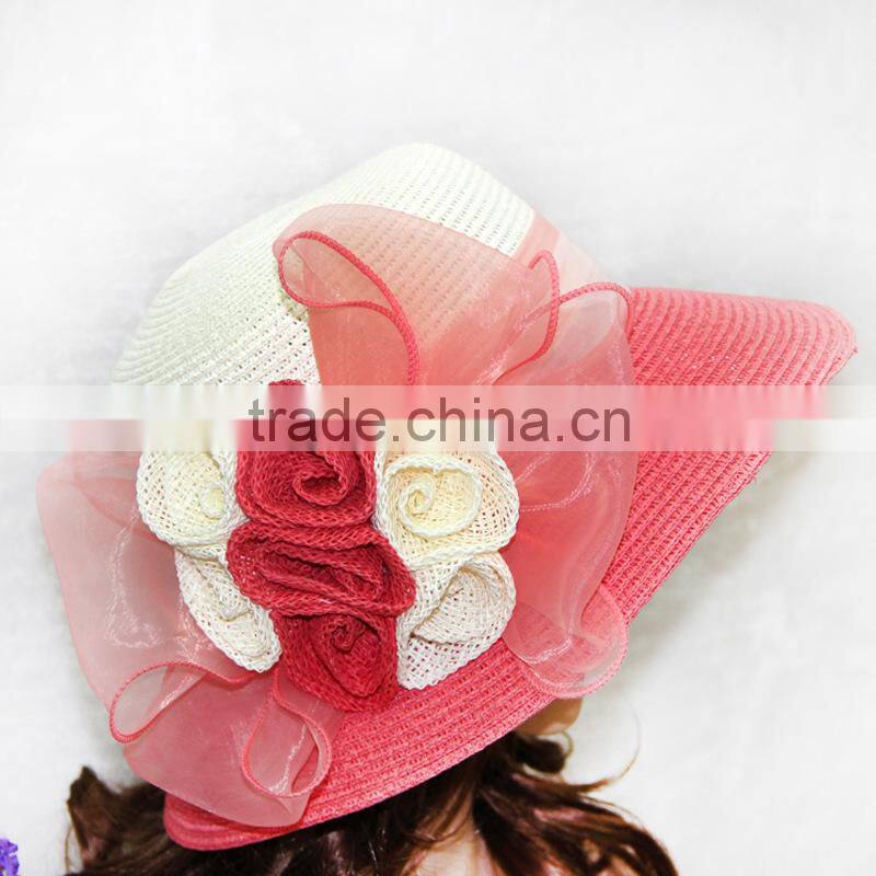 women sinamay party hats with flowers