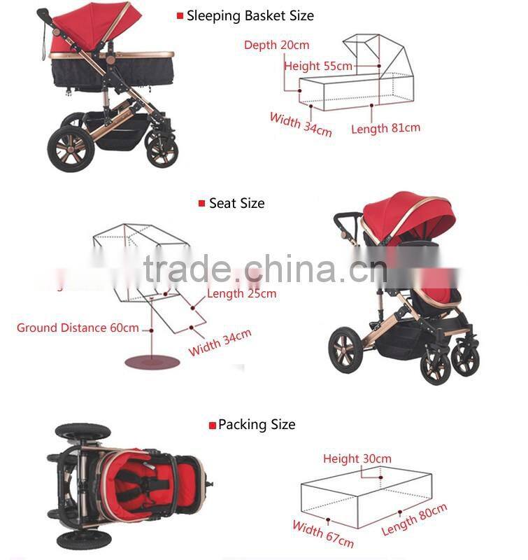 Lightweight Colorful Aluminium Alloy Baby Strollers Baby Pram Baby Push Chair Folding Easily 600D Oxford Polyster Fabric