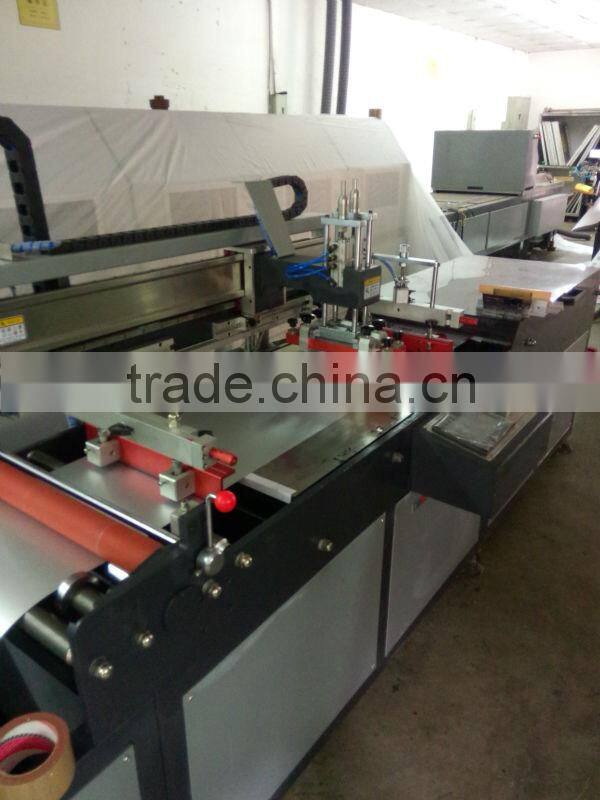 roll material Automatic Flatbed Screen Priting Machine+UV dryer/IR tunnel+ lamination+cutting