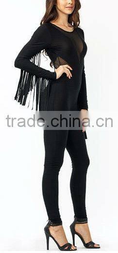 2016 Fashion Slim Fit Mesh Insert sex ladies jumpsuit