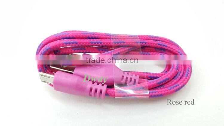 2016 High Quality Factory Price Braided Cable for iPhone 6 6s Charging Data Cable USB Cable