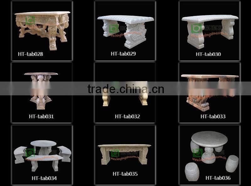 Indoor Stone Table with beautiful flower carvings on the top and legs