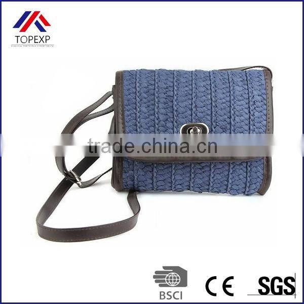 Custom Female Straw Bag Shoulder Bag With Leather Band