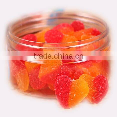 Halal health food sugar coated Heart shape soft Jelly candy