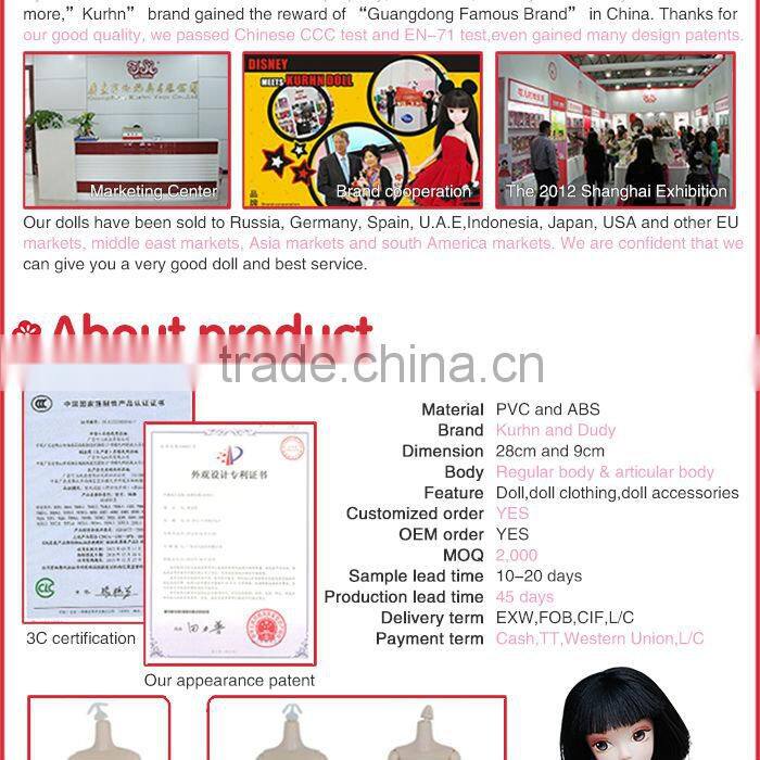 Plastic children fashion doll toy doll accessories