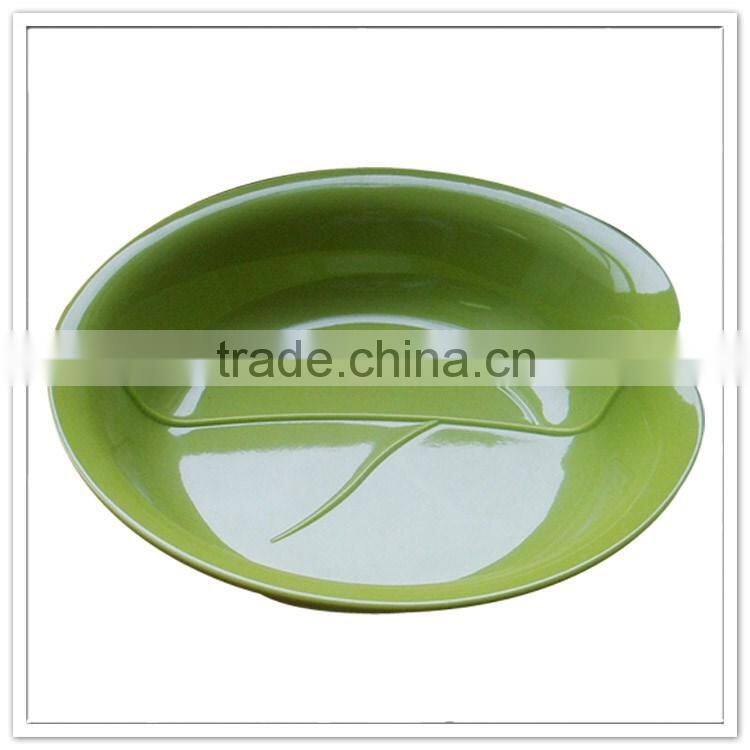 Ceramic-like leaf shape restaurant plastic soup bowls