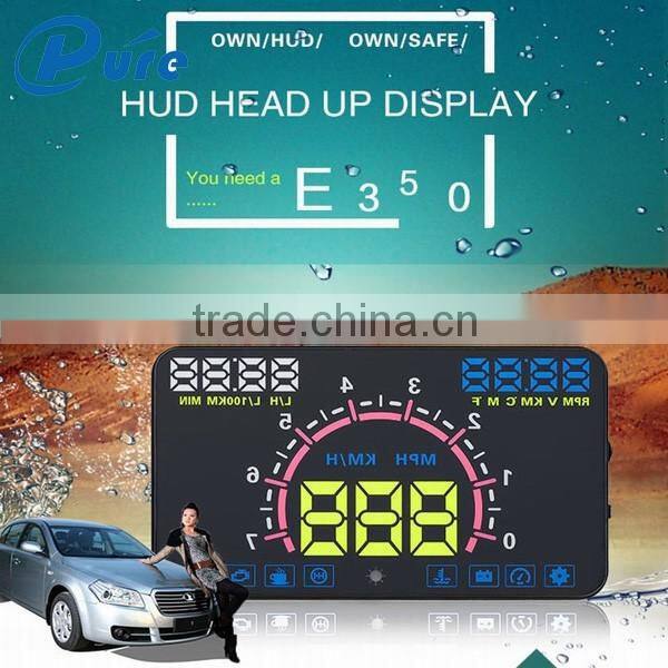 OBD2 and EUOBD HUD E350 Car Head Up Display Multi-function Car HUD with Multi-color Screen Design
