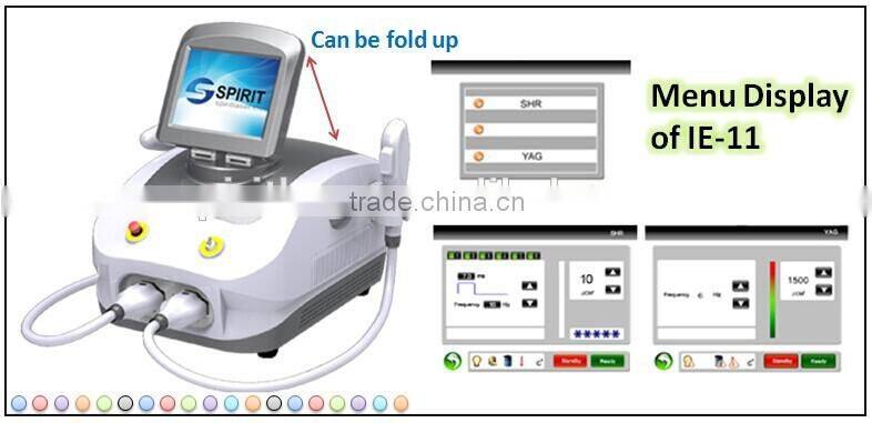Good Quality 2 in 1 SHR and ND YAG laser machine Movable Screen alexanderite laser for hair removal 10HZ