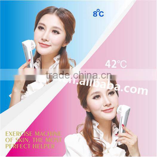 2016 Carry-on Ultrasonic Ion Cool-Warm Microcurrent for Face Beauty Machine