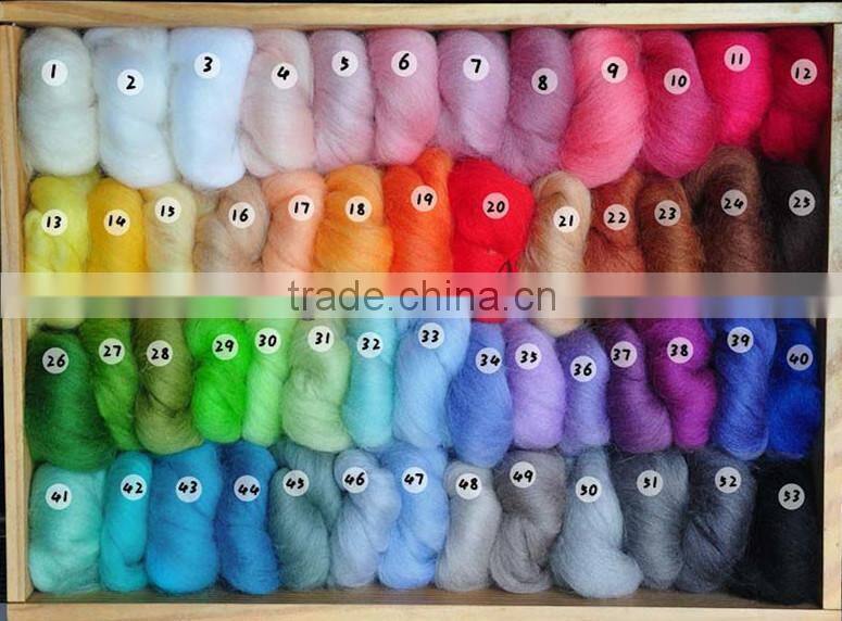 Dyed Australia wool top for weaving