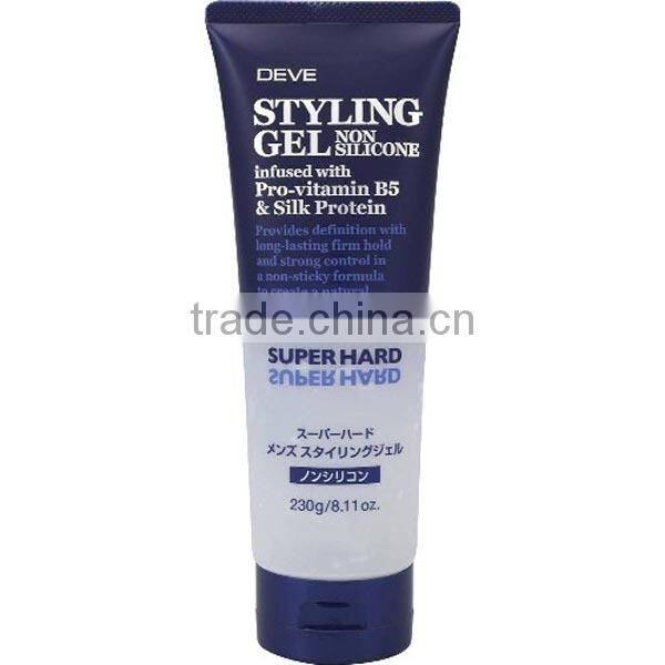 DEVE Non Silicon Styling Hair Gel Super Hard Type Made in Japan Pro-Vitamin B5 Silk Protain