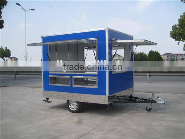2.8m long fast food trailer food kiosk for sell snacks on alibaba