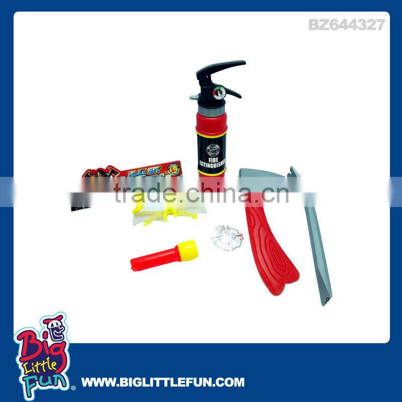 Fireman toy set with fireman helmet