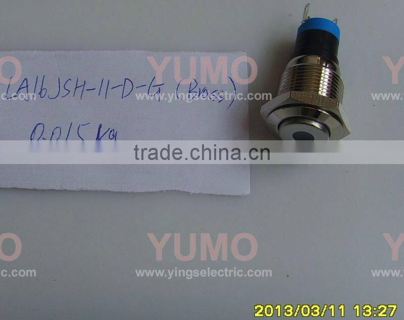 LA16JSH-11-D-G illuminated vandal resistant push button switch brass