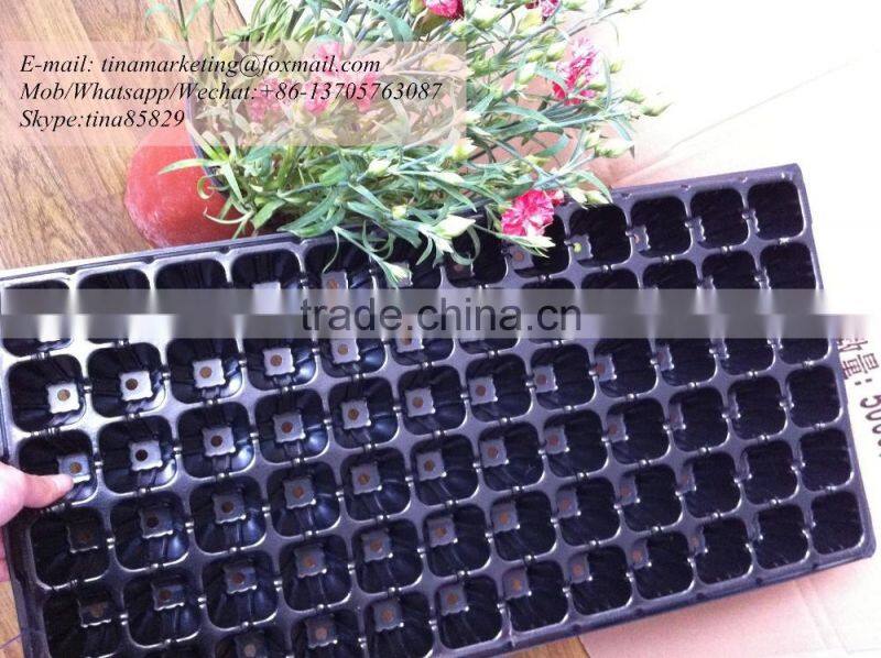 Black PS Material 72 Cell Plastic Tomato Nursery Seed Planting Germination Tray for Farming