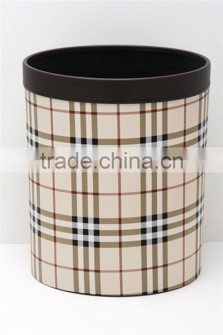 Plastic Leather Medium Semi Round Trash Can Wastebin 9L