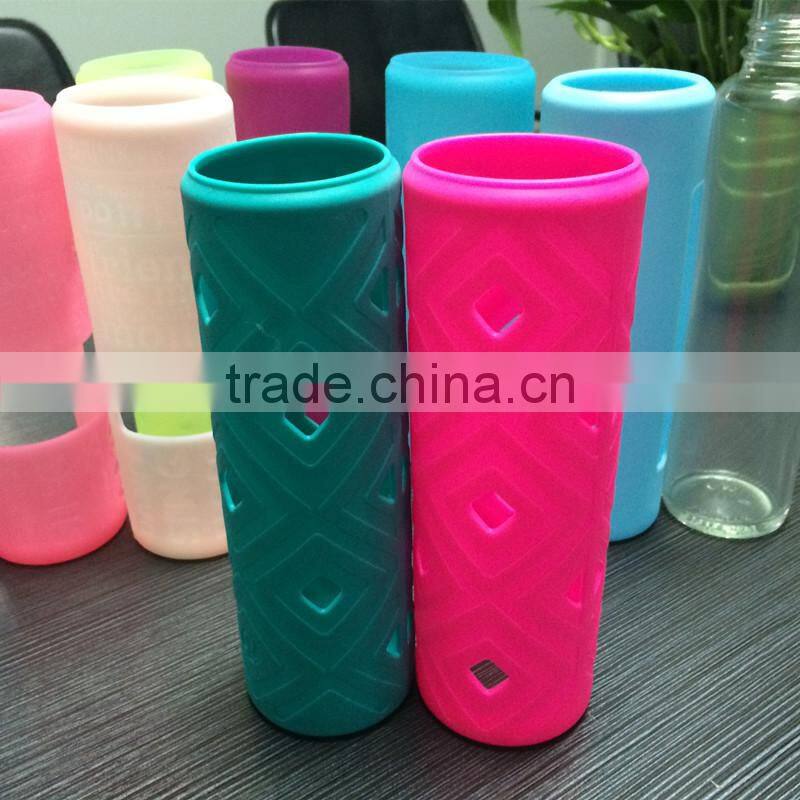 2016 Hot Sale Soft Flexible Silicon Gel Bottle Sleeve Cover for Sports Water Bottles