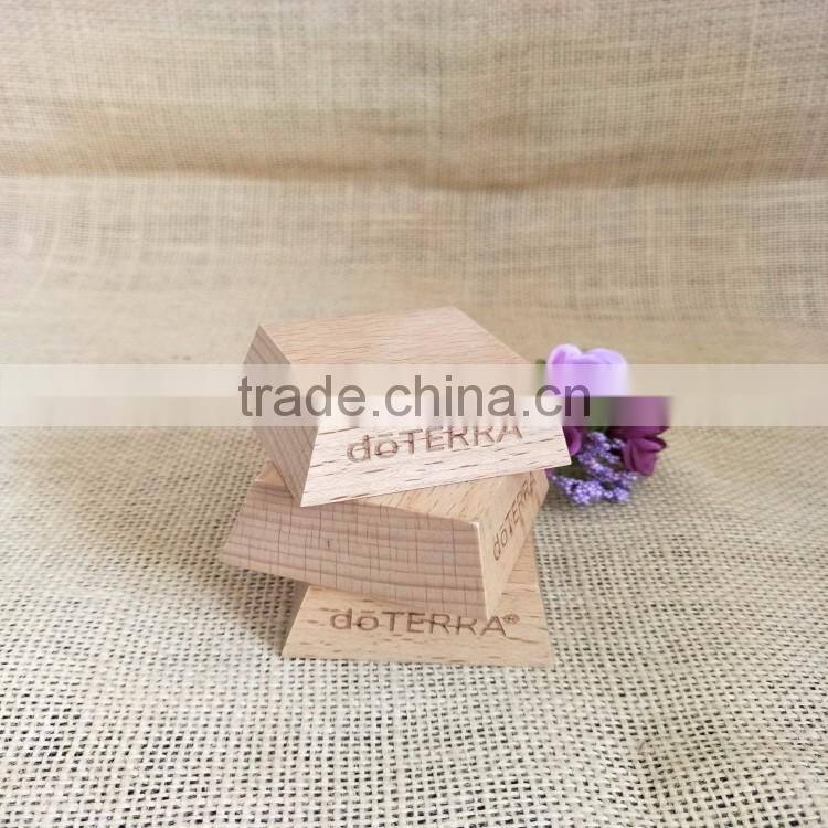 Stable custom painted Trapezoidal Beech wood display stand base for essential oil bottles customized wood trophy base