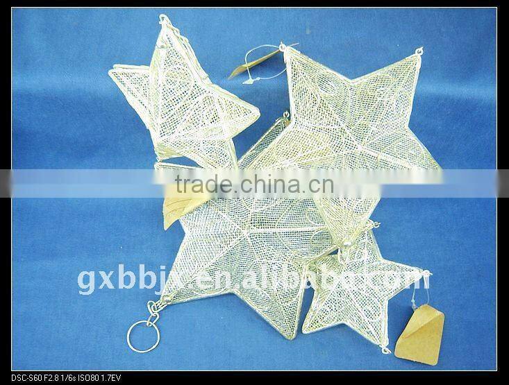 White wire star shape christmas homemade decorative crafts