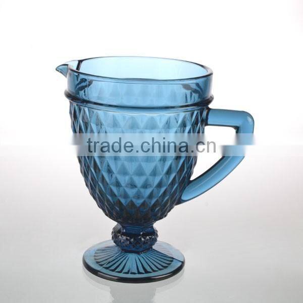 42oz bluepueple crystal diamond desigh glass decanter with the handle