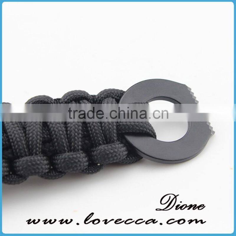 Camping /outdoor 350/550 cord firestarter survival flint bracelet with fishing tool, firebar