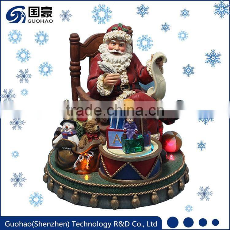 Garden Santa figurines decor, LED light Santa craft for kids, Christmas Santa home decor