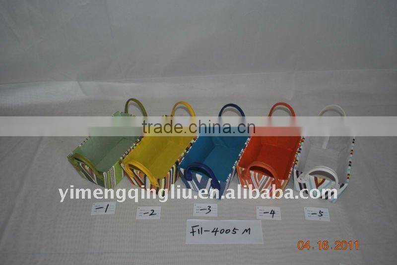 set/3 handmade fabric woven box with ears