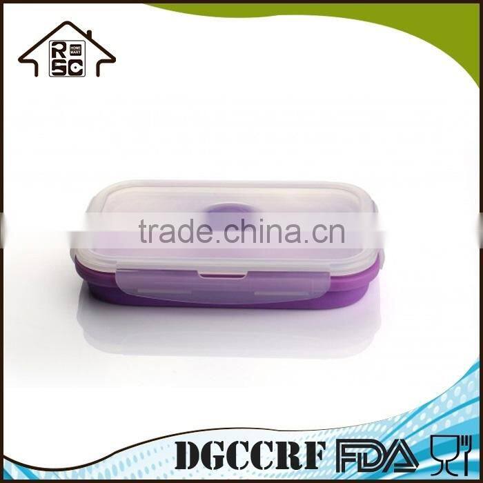 Food Grade Silicone Collapsible Food Container Square