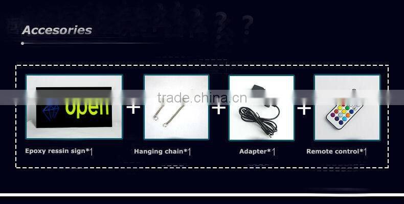 Outdoor restaurant open LED sign display board /full color LED open display sign can be customized