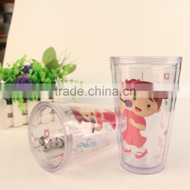 food grade material PS party glass with straw for promotional