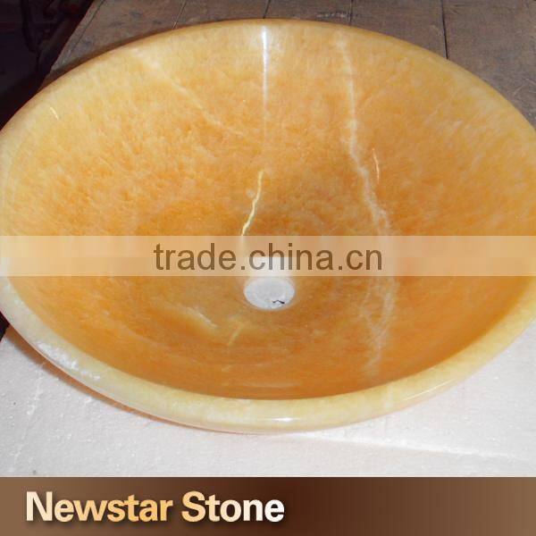 High quality polishd honey onyx natural stone sink