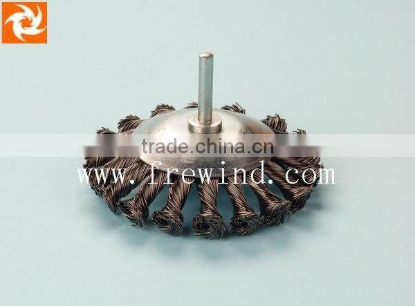 Crimped wire bevel brush with shank