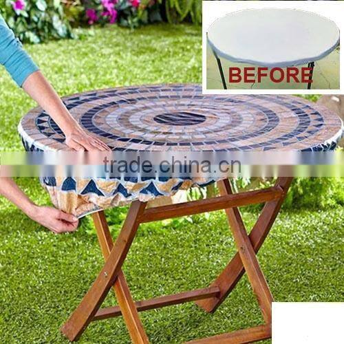 2016 amzon hot selling plastic fitted table cover for round table